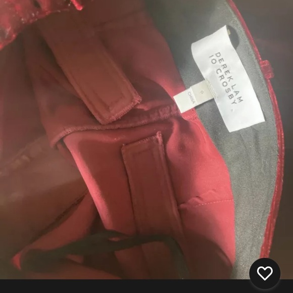 XS Derek Lam Crosby Velvet New Years Cropped Flare Legging Pants TF73101VE Red - Picture 5 of 12